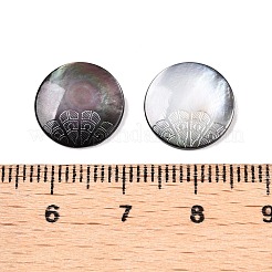 Natürliche schwarze Lippenmuschel geschnitzte Cabochons SSHEL-T017-04B