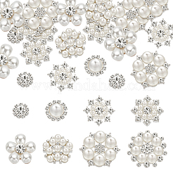 32 Stück 8 Stile aus Messing und Legierung mit Strass-Cabochons FIND-FG0002-86