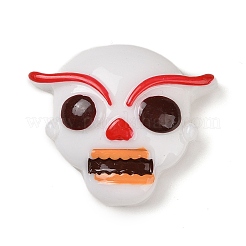 Totenkopf Halloween undurchsichtige Decoden-Cabochons aus Kunstharz RESI-R446-01U