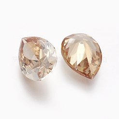 Galvanisierte Cabochons mit spitzem Rücken aus Zirkonia ZIRC-I024-08
