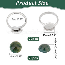 Bausatz zum Selbermachen von Edelstein-Fingerringen DIY-AR0003-04
