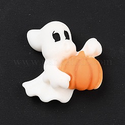 Gespenst mit Kürbis-Cabochons aus undurchsichtigem Harz RESI-F031-09