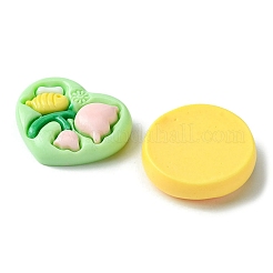 20 Stück 4 Stile undurchsichtige Blumenharz-Cabochons RESI-FS0001-55
