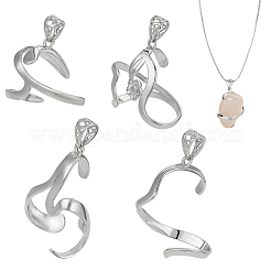 4 Stück 4 Stile Messing Anhänger unregelmäßige Cabochon-Einstellungen KK-NB0003-73B