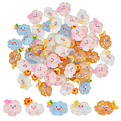 50 Stück 5 Stile durchscheinende Wolkenharz-Cabochons RESI-FH0001-59