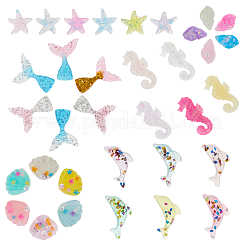 35 Stück 35 Stile durchscheinende Harz Meerestier Decoden Cabochons RESI-FH0001-63