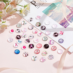 Glas BlumeCabochons für DIY-Projekte GGLA-PH0001-38