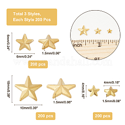 600 Stück Messing-Cabochons im 3-Stil FIND-AR0002-57