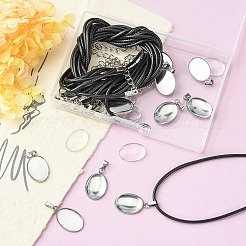 Bausatz zum Selbermachen einer leeren Kuppelanhänger-Halskette DIY-YW0006-50