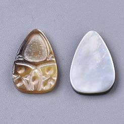 Natürliche schwarze Lippe Shell Cabochons SHEL-R047-09