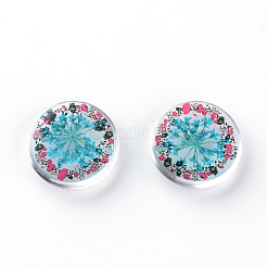 Handgemachte Glas flache Rückseite Cabochons GGLA-Q043-16mm-02