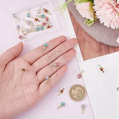 24 stücke 4 farben legierung strass cabochons MRMJ-CP0001-09
