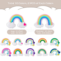 20 Stück Silikon-Cabochons in 10 Stilen SIL-NB0001-15