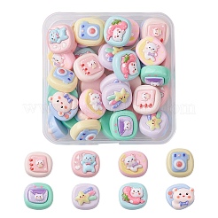 40pcs 8 Arten undurchsichtige niedliche Cartoon-Harz-Cabochons CRES-YW0001-18