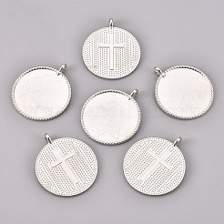 Aluminium-Anhänger Fassungen für Cabochons PALLOY-M182-06-P
