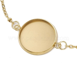 5 Stück 5 Stile 304 Edelstahl runde Cabochon-Fassung Armbänder BJEW-JB11093-01