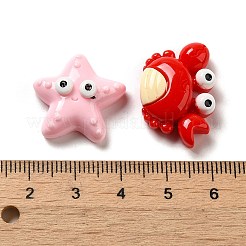Deko-Cabochons aus undurchsichtigem Harz mit Meerestiermotiv RESI-D009-07