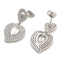 Ohrstecker aus Messing mit Zirkonia-Pavé für Damen EJEW-U005-07P