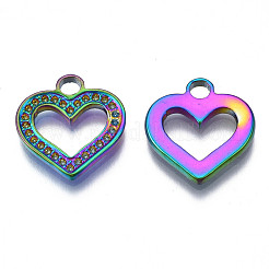 Rack-Plating Regenbogenfarbe 304 Edelstahl Charms Strass-Einstellungen STAS-S119-109