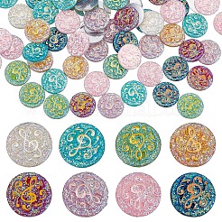 128 Stück 8 Farben Harz Cabochons CRES-CN0001-07