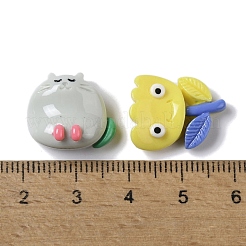 Blume/Schnecke/Kaninchen lustige Cartoon undurchsichtige Harz-Decoden-Cabochons CRES-P031-B