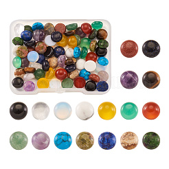 90 Stück Cabochons aus natürlichen und synthetischen Edelsteinen im 18-Stil G-FW0001-09