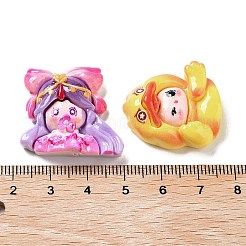 Cartoon-Deko-Cabochons aus undurchsichtigem Harz CRES-A057-02