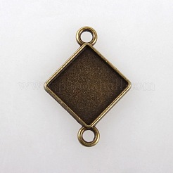 Tibetischen Stil Legierung Blume große hängender Cabochon & Strass-Fassungen X-TIBE-M016-03AB-NF