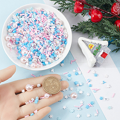 Schneeflockenmotiv handgemachte Polymer Clay Cabochons CLAY-SC0001-96
