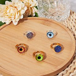Bausätze für flache runde Ringe zum Selbermachen DIY-SZ0007-80