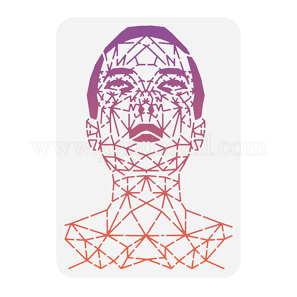 Wholesale FINGERINSPIRE Geometry Face Painting Stencil 8 3x11 7inch