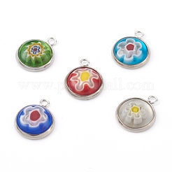 Manuell Millefiori Glas Anhänger PALLOY-JF00625