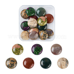 14 Stück 7 Arten Naturstein-Cabochons G-FW0001-38