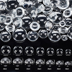 150 Stück transparente Glascabochons in 7 Größen GLAA-PH0002-34