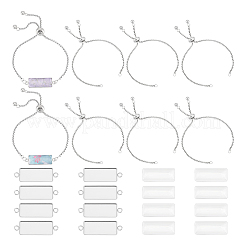 DIY Blanko-Set für rechteckige Kuppelgliederarmbänder DIY-UN0005-31