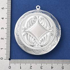 Rack-Beschichtung Messing-Medaillon-Anhänger Cabochon-Fassungen KK-F090-06S