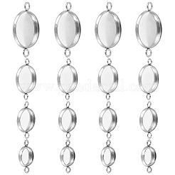 80 Stück 4 Stile 304 Edelstahl Cabochon-Anschluss-Einstellungen STAS-CN0001-55