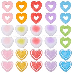 60 Stück 15 Stile Harz Cabochons Zubehör RESI-SC0005-78