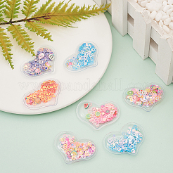 60 Stück 6 Farben Treibsand Pailletten Kunststoff Cabochons KY-CJ0001-41