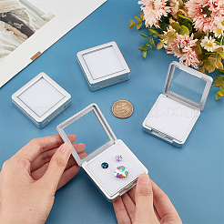 Benecreat 4 Stück Silber-Edelstein-Displaybox CON-WH0094-13B