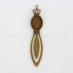 Antike Bronze Eisen Lesezeichen Fassungen für Cabochon X-PALLOY-N0084-14AB-NF