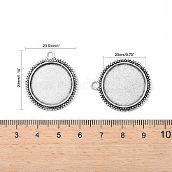 Nickelfrei tibetischen Stil Legierung Quadrat Anhänger cabochon Fassungen X-TIBEP-M022-34AS