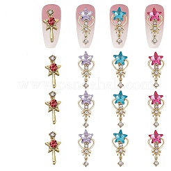24 stücke 4 farben legierung strass cabochons MRMJ-CP0001-09