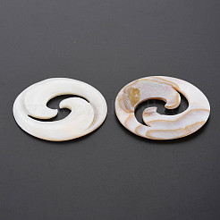 Natürliche Süßwasser Muschel Cabochons SHEL-S276-157