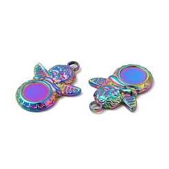 Ionenplattierung (IP) 304 Edelstahl Anhänger Cabochon-Einstellungen STAS-A070-40MC