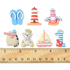 28 Stück undurchsichtige Harz-Cabochons mit maritimem Motiv in 7 Stilen CRES-FS0001-09