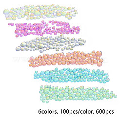 600 Stück 6 Farben Glas Cabochons GLAA-CA0001-60