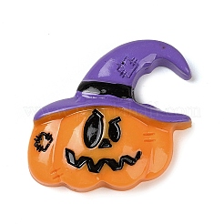Kürbis mit Hexenhut Halloween undurchsichtiges Harz Decoden Cabochons RESI-R446-01A