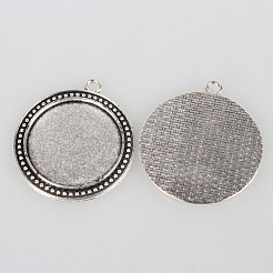 Tibetischer Stil Legierung Anhänger Fassungen TIBEP-N003-67AS