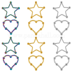 12 stücke 6 arten ionen beschichtung (ip) 304 edelstahl verknüpfung ring strass einstellungen STAS-FH0002-03